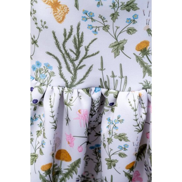 NWT Ashley Stambouli Garden Gown in White Floral Neoprene Halter Dress S - Picture 9 of 11